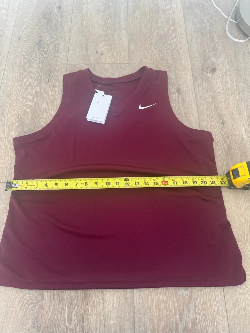 Nike Women’s Burgundy V-Neck Athletic Tank with White Swoosh / Lacrosse🥍